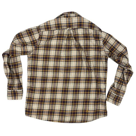 Eddie Bauer Mens Bristol Flannel Shirt Medium Brown Long Sleeve Plaid - Picture 2 of 7